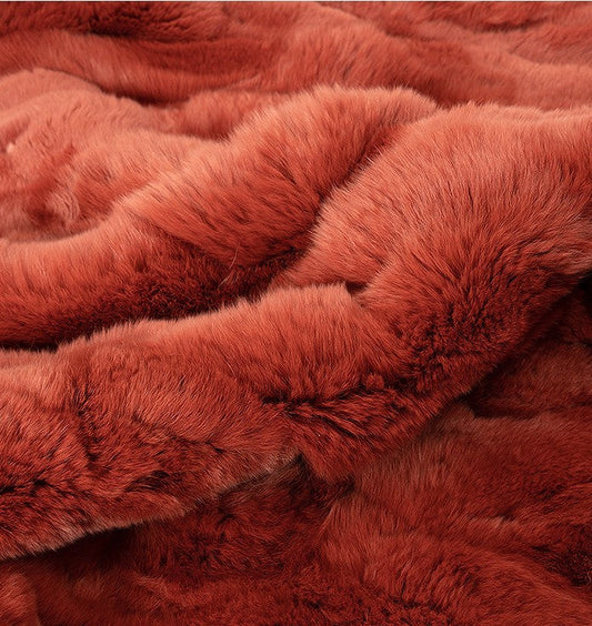 HKM-182035 Rust Red Crystal Cushion Pillow in Plush - 45x45cm & 30x50cm Options Available