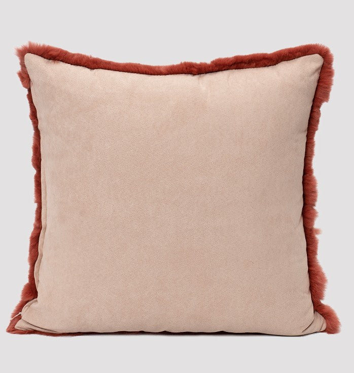 HKM-182035 Rust Red Crystal Cushion Pillow in Plush - 45x45cm & 30x50cm Options Available