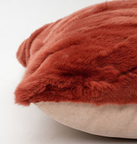 HKM-182035 Rust Red Crystal Cushion Pillow in Plush - 45x45cm & 30x50cm Options Available