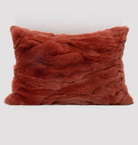 HKM-182035 Rust Red Crystal Cushion Pillow in Plush - 45x45cm & 30x50cm Options Available