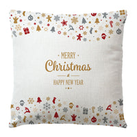 HKM-182291 Christmas Peach Skin Linen Pillowcase Cover - 45x45 cm, Multiple Color Options Available