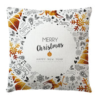 HKM-182291 Christmas Peach Skin Linen Pillowcase Cover - 45x45 cm, Multiple Color Options Available