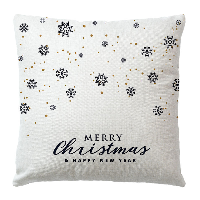 HKM-182291 Christmas Peach Skin Linen Pillowcase Cover - 45x45 cm, Multiple Color Options Available