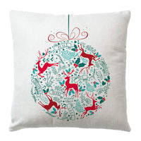 HKM-182291 Christmas Peach Skin Linen Pillowcase Cover - 45x45 cm, Multiple Color Options Available