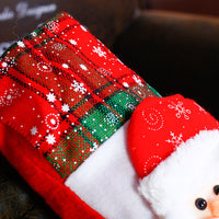HKM-182355 Festive Cloth Christmas Ornament Socks - 25x14x19 cm