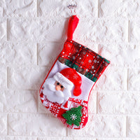 HKM-182355 Festive Cloth Christmas Ornament Socks - 25x14x19 cm