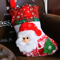 HKM-182355 Festive Cloth Christmas Ornament Socks - 25x14x19 cm