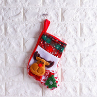 HKM-182355 Festive Cloth Christmas Ornament Socks - 25x14x19 cm