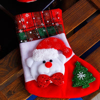 HKM-182355 Festive Cloth Christmas Ornament Socks - 25x14x19 cm