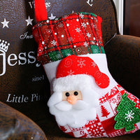 HKM-182355 Festive Cloth Christmas Ornament Socks - 25x14x19 cm