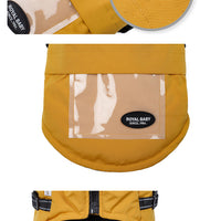 HKM-182355 Raincoat for Small and Medium Dogs - Strap Traction, Polyester Fabric in Brick Red, Turmeric, Fog Blue, Sizes S-XXL