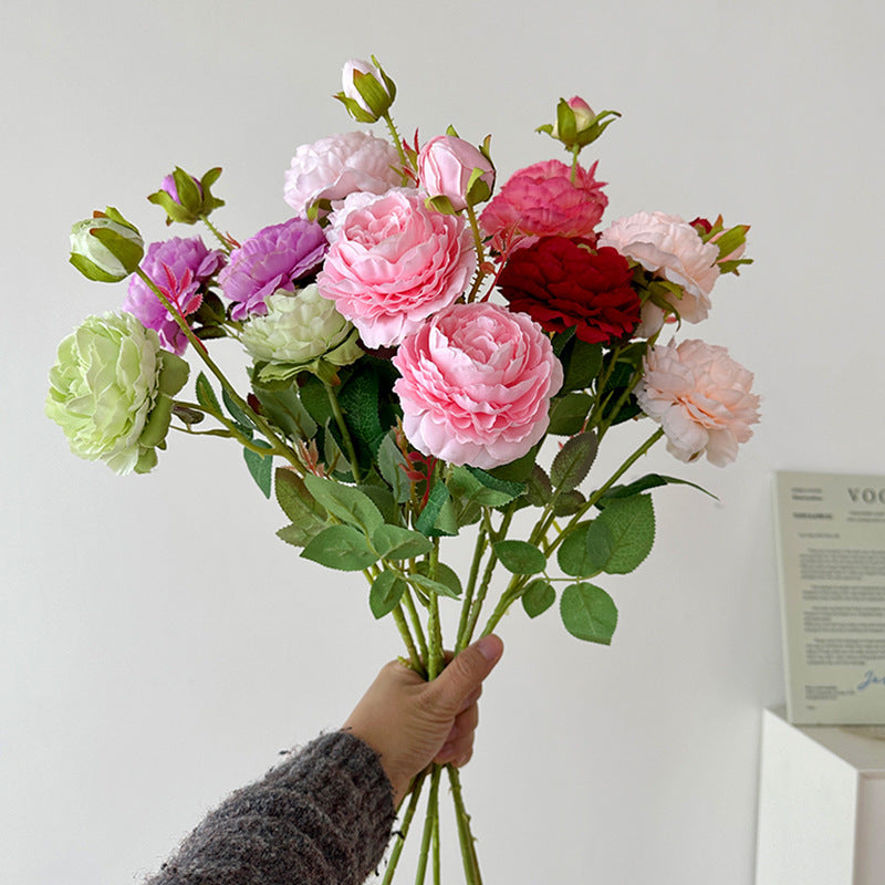 HKM-182675 Silk Pink Peony Artificial Flower for Home Decor and Wedding Arrangements