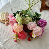 HKM-182675 Silk Pink Peony Artificial Flower for Home Decor and Wedding Arrangements
