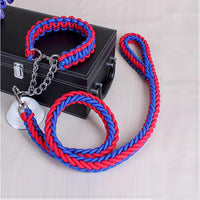 HKM-182739 Stylish Red and Blue Striped Dog Leash for Medium and Large Dogs