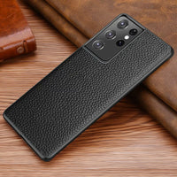 HKM-182995 Ultra Protective Leather Back Cover for Samsung S21/S30 Series in Solid Colors