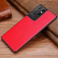HKM-182995 Ultra Protective Leather Back Cover for Samsung S21/S30 Series in Solid Colors