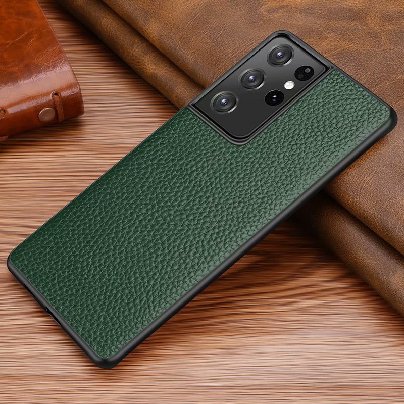 HKM-182995 Ultra Protective Leather Back Cover for Samsung S21/S30 Series in Solid Colors