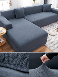 HKM-183059 Stretch Sofa Cover for Modular Sofas - Fits 1 to 4 Seater, Modern Design, Multiple Sizes Available