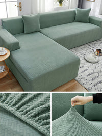 HKM-183059 Stretch Sofa Cover for Modular Sofas - Fits 1 to 4 Seater, Modern Design, Multiple Sizes Available