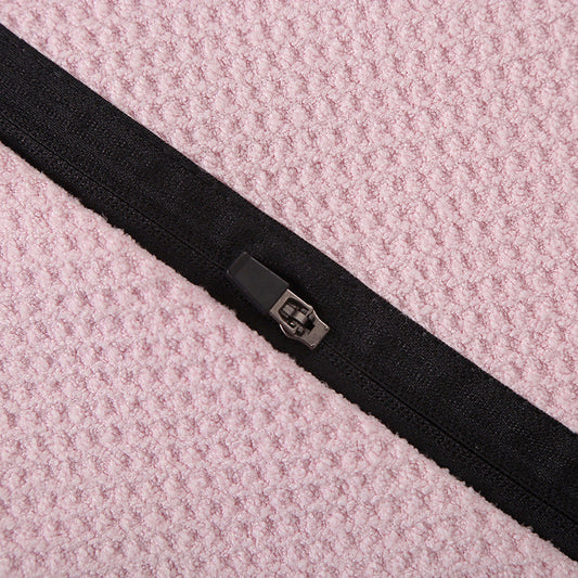 HKM-183315 Microfiber Sports Towel with Zipper - Fast-Drying, Outdoor Use, Multiple Colors Available