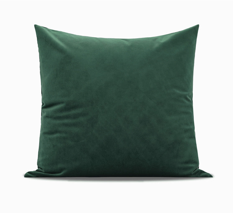 HKM-183443 Dark Green Geometric Quilted Pillow Cover with Optional Insert – 45cm, 50cm, 55cm Sizes