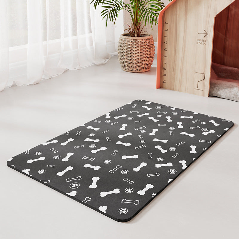 HKM-183443 Minimalist Pet Feeding Mat Repeated Washing Water-absorbing Non-slip Mat Rest Sleep