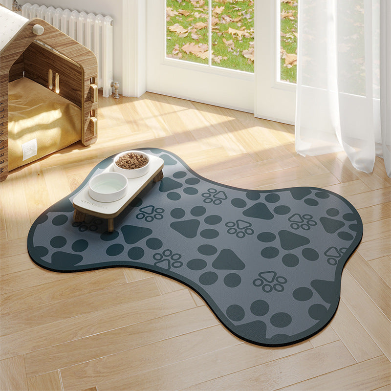 HKM-183443 Minimalist Pet Feeding Mat Repeated Washing Water-absorbing Non-slip Mat Rest Sleep