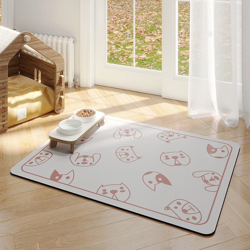 HKM-183443 Minimalist Pet Feeding Mat Repeated Washing Water-absorbing Non-slip Mat Rest Sleep
