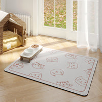 HKM-183443 Minimalist Pet Feeding Mat Repeated Washing Water-absorbing Non-slip Mat Rest Sleep