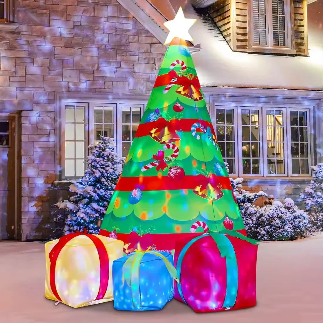 KTX-183507 7 FT Inflatable Christmas Tree with Built-in LEDs for Outdoor Holiday Decoration