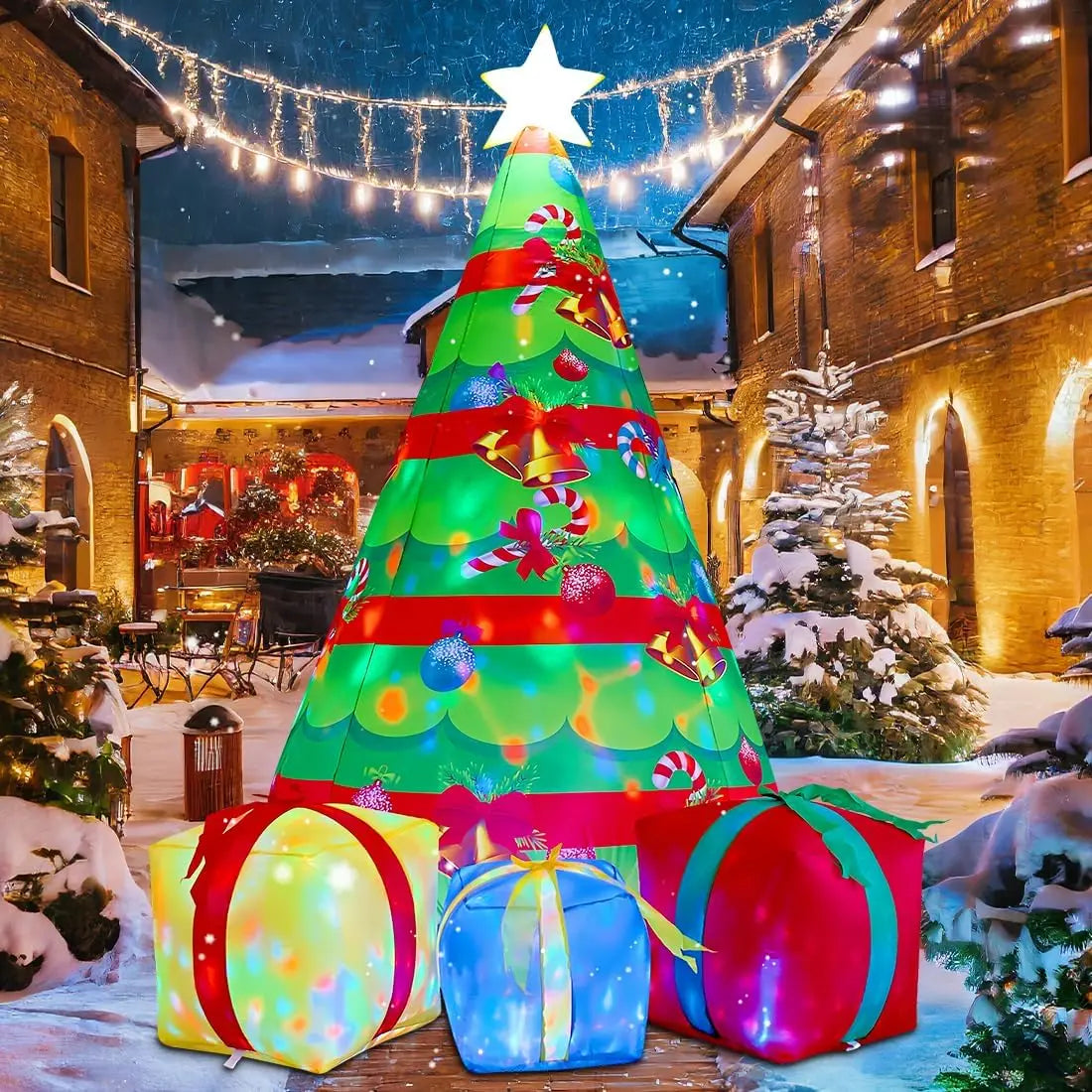 KTX-183507 7 FT Inflatable Christmas Tree with Built-in LEDs for Outdoor Holiday Decoration