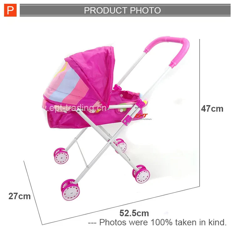 HKM-183699 Mini Sliding Stroller Toy for Dolls – Cute Baby Carriage Accessory for Ages 2-7