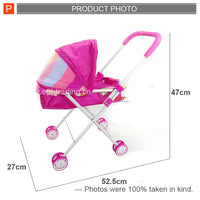 HKM-183699 Mini Sliding Stroller Toy for Dolls – Cute Baby Carriage Accessory for Ages 2-7