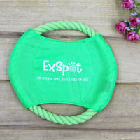HKM-183699 Pet Dog Flying Disc Toy - Lightweight Canvas & Rope Design for Interactive Playtime