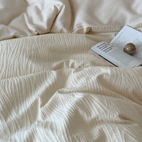 HKM-183891 Class A Cotton Jacquard Four-Piece Bedding Set in Bright Yellow with Tree Pattern