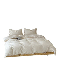 HKM-183891 Class A Cotton Jacquard Four-Piece Bedding Set in Bright Yellow with Tree Pattern
