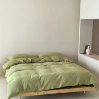HKM-183891 Class A Cotton Jacquard Four-Piece Bedding Set in Bright Yellow with Tree Pattern