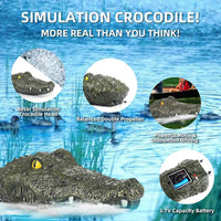 HKM-183891 Crocodile Simulation Remote Control Electric Boat for Pool Fun, 2.4GHz, Waterproof, Ready-to-Go