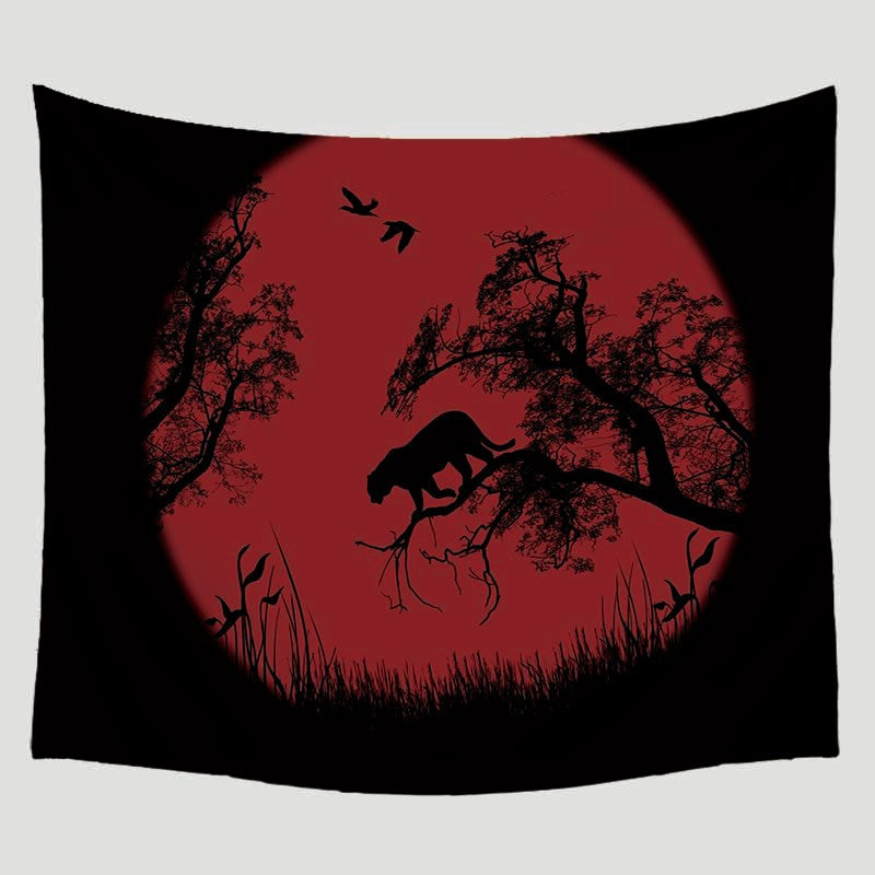 HKM-183891 Geometric Abstract Polyester Tapestries for Modern Bedroom Decor - Multiple Sizes Available