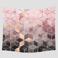 HKM-183891 Geometric Abstract Polyester Tapestries for Modern Bedroom Decor - Multiple Sizes Available