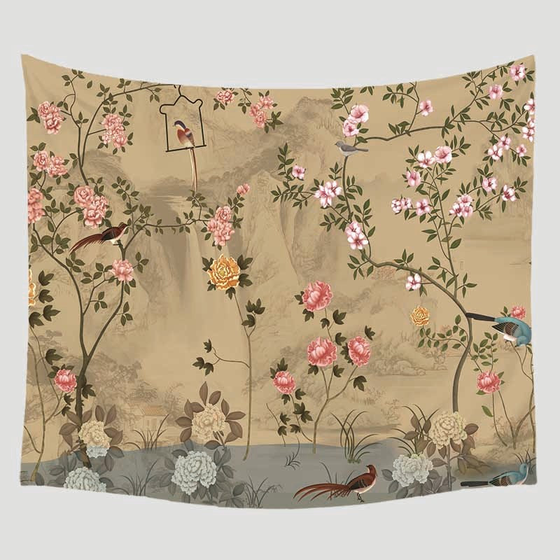 HKM-183891 Geometric Abstract Polyester Tapestries for Modern Bedroom Decor - Multiple Sizes Available