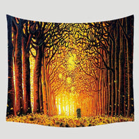 HKM-183891 Geometric Abstract Polyester Tapestries for Modern Bedroom Decor - Multiple Sizes Available