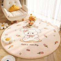 HKM-183955 Circular Cashmere Carpet with Cartoon Anime Patterns, Multiple Sizes Available, Soft and Easy to Clean