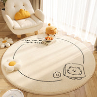 HKM-183955 Circular Cashmere Carpet with Cartoon Anime Patterns, Multiple Sizes Available, Soft and Easy to Clean