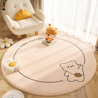 HKM-183955 Circular Cashmere Carpet with Cartoon Anime Patterns, Multiple Sizes Available, Soft and Easy to Clean