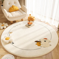 HKM-183955 Circular Cashmere Carpet with Cartoon Anime Patterns, Multiple Sizes Available, Soft and Easy to Clean