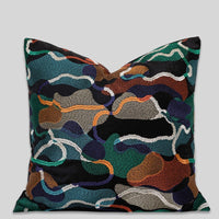 HKM-184019 Abstract Cloud Design Chenille Embroidered Throw Pillow Cover - 45x45cm, 30x50cm