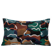 HKM-184019 Abstract Cloud Design Chenille Embroidered Throw Pillow Cover - 45x45cm, 30x50cm
