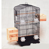 HKM-184147 Portable Wire Bird Cage for Small and Medium Parrots with Accessories, Removable Bottom Mesh for Easy Cleaning