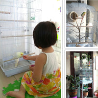 HKM-184147 Portable Wire Bird Cage for Small and Medium Parrots with Accessories, Removable Bottom Mesh for Easy Cleaning